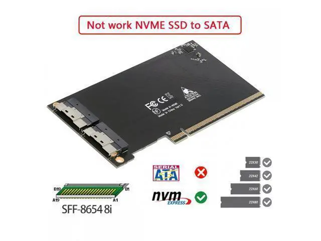 Alt view image 4 of 7 - External Slimline Dual SFF-8654 8X 74Pin to PCIE 16X Express 3.0 PCIE4.0 Raid Card VROC Raid0 Hyper Adapter SA-016-2X