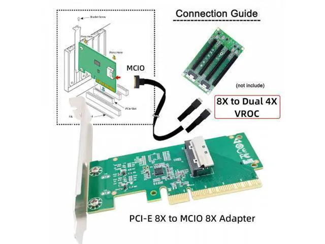 Alt view image 3 of 7 - PCIE5.0 PCI-Express 8x to MCIO 8i Mini Cool Edge IO SFF-TA-1016 VROC Adapter for Mainboard SSD Graphics Card SF-086-MC01