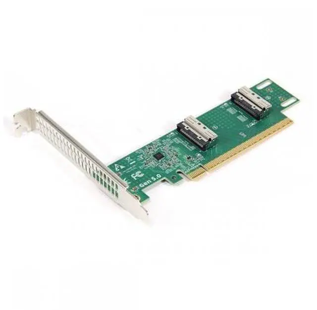 Main image of PCIE5.0 PCI-Express 16x to Dual MCIO 8i Mini Cool Edge IO SFF-TA-1016 VROC Virtual RAID Adapter for Mainboard SSD Graphics Card SF-086-MC04