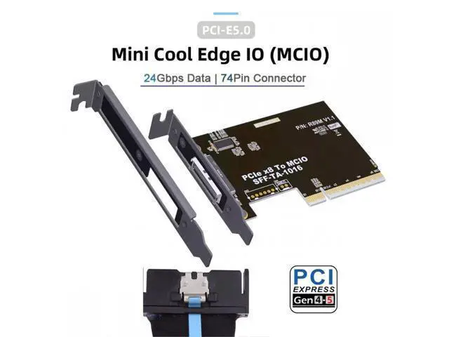 Alt view image 2 of 7 - External MCIO 8i Mini Cool Edge IO SFF-TA-1016 to PCIE5.0 PCI-Express 8x VROC Adapter for Mainboard SSD Graphics Card SF-086-MC05