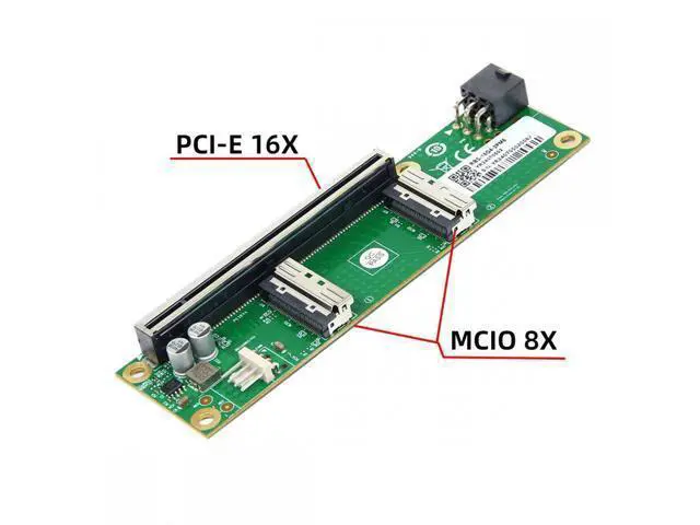 Alt view image 3 of 7 - Dual MCIO 8i Mini Cool Edge IO SFF-TA-1016 to PCIE5.0 PCI-Express 16x VROC Adapter for Mainboard SSD Graphics Card