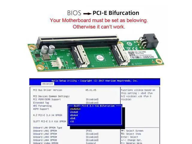 Alt view image 5 of 7 - Dual MCIO 8i Mini Cool Edge IO SFF-TA-1016 to PCIE5.0 PCI-Express 16x VROC Adapter for Mainboard SSD Graphics Card