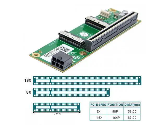 Alt view image 4 of 7 - Dual MCIO 8i Mini Cool Edge IO SFF-TA-1016 to PCIE5.0 PCI-Express 16x VROC Adapter for Mainboard SSD Graphics Card