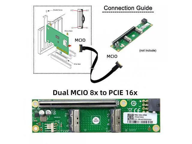 Alt view image 6 of 7 - Dual MCIO 8i Mini Cool Edge IO SFF-TA-1016 to PCIE5.0 PCI-Express 16x VROC Adapter for Mainboard SSD Graphics Card
