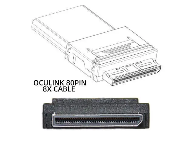 Alt view image 4 of 7 - Oculink PCIe PCI-Express SFF-8611 8i to SFF-8654 8i 8x Slimline SSD Data Active Cable 50cm