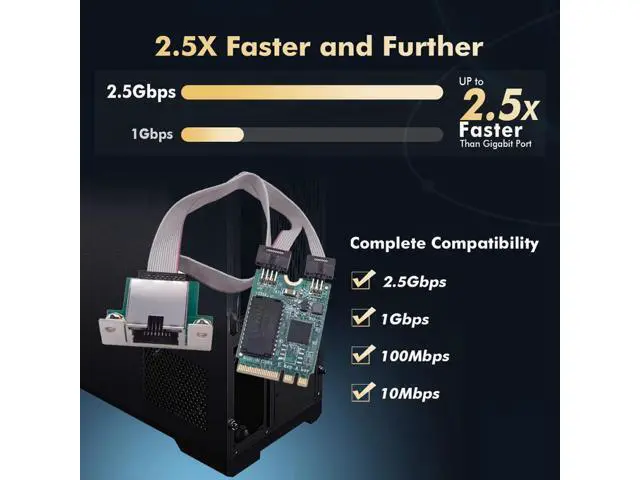 Alt view image 4 of 7 - 2500Mbps 2.5Gbps to 2230 NGFF A+E-Key GBE Gigabit 1000Mbps Ethernet Network LAN Cable Adapter for Desktop Motherboard UT-028-AE