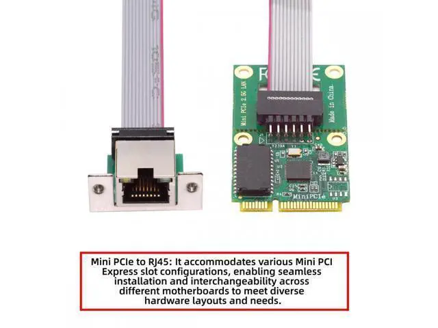 Alt view image 2 of 7 - 2500Mbps 2.5Gbps to Mini PCI-E PCI Express GBE Gigabit 1000Mbps Ethernet Network LAN Cable Adapter for Desktop Motherboard UT-028-MN