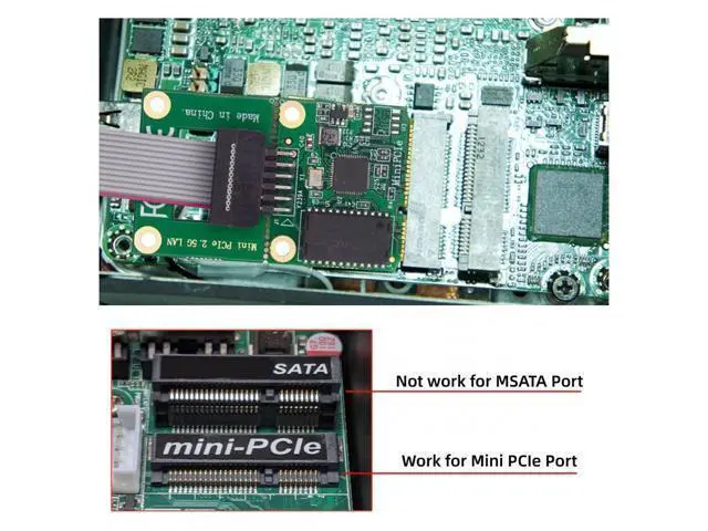 Alt view image 7 of 7 - 2500Mbps 2.5Gbps to Mini PCI-E PCI Express GBE Gigabit 1000Mbps Ethernet Network LAN Cable Adapter for Desktop Motherboard UT-028-MN