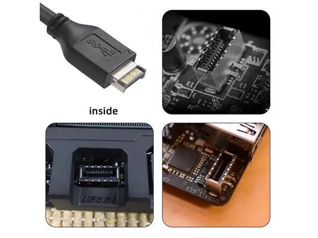 Alt view image 3 of 7 - 10Gbps USB 3.1 Type-A HUB 4 Ports Front Panel to Motherboard Type-E Connector Cable 10Gbps for 5.25" CD-ROM Bay Tray
