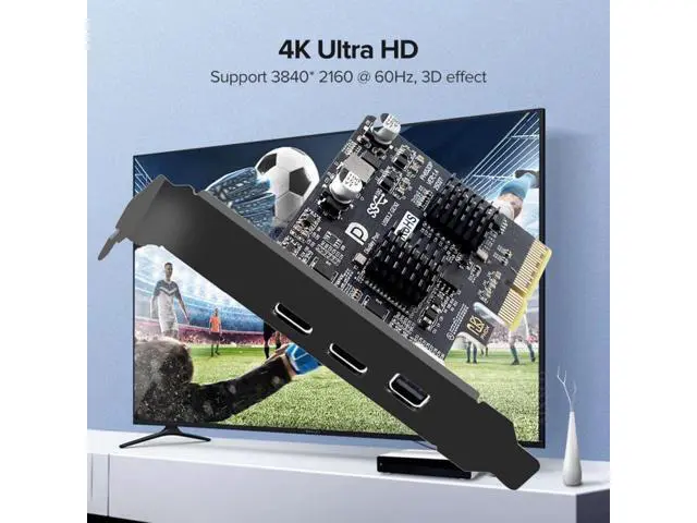 Alt view image 5 of 7 - PCI-E Express 4x & Mini Displayport 1.4 Input to Dual 10Gbps USB 3.1 Type-C USB-C & 4K 60hz Output Desktop Graphics Expansion Card Adapter ASM3142