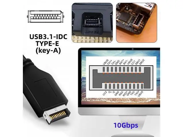 Alt view image 4 of 7 - 10Gbps Type-E USB 3.1 Front Panel Socket & USB3.0 19Pin/20Pin & Dual Type-C USB-C to PCI-E Express Card Adapter ASM3142 VL822