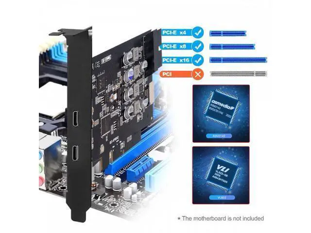 Alt view image 7 of 7 - 10Gbps Type-E USB 3.1 Front Panel Socket & USB3.0 19Pin/20Pin & Dual Type-C USB-C to PCI-E Express Card Adapter ASM3142 VL822
