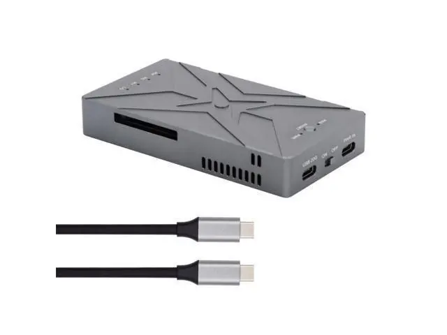 Alt view image 2 of 7 - Dual NVME M.2 NGFF M-Key to USB-C Type-C Raid0 Raid1 JBOD Big Enclosure 20Gbps with Fan Raid0 Hyper Adapter