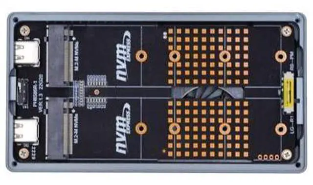 Main image of Dual NVME M.2 NGFF M-Key to USB-C Type-C Raid0 Raid1 JBOD Big Enclosure 20Gbps with Fan Raid0 Hyper Adapter