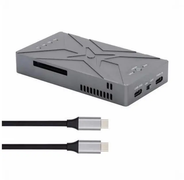 Main image of Dual NVME M.2 NGFF M-Key to Type-C USB-C Raid0 Raid1 JBOD Big Enclosure 20Gbps with Fan Raid0 Hyper Adapter UC-031