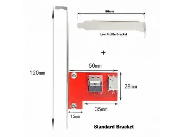 Alt view image 7 of 7 - PCI-Express 4.0 Slimline SAS SFF-8654 to Oculink SFF-8611 SFF-8612 PCBA Female Adapter With Bracket SF-043