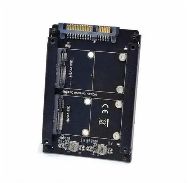 Main image of Dual MSATA Mini-SATA SSD Card JBOD Raid0 Span Bridge to 2.5inch SATA Combo HDD Disk Drive Enclosure SA-049