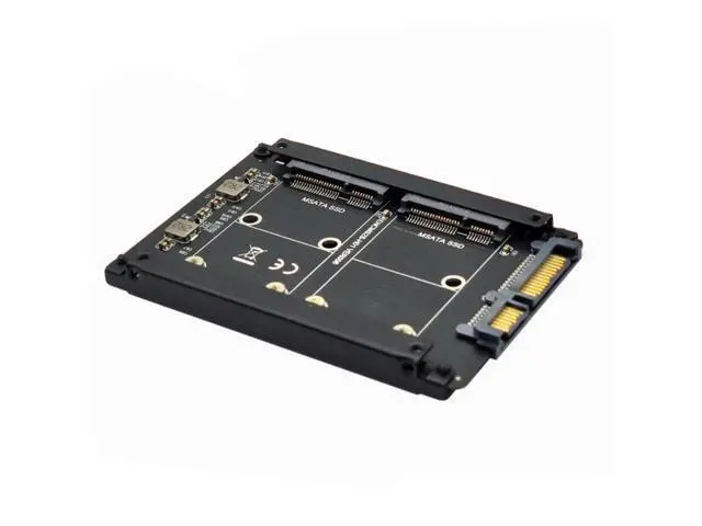 Alt view image 2 of 7 - Dual MSATA Mini-SATA SSD Card JBOD Raid0 Span Bridge to 2.5inch SATA Combo HDD Disk Drive Enclosure SA-049