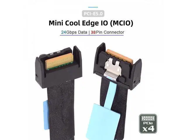 Alt view image 6 of 7 - PCI-E 5.0 Mini Cool Edge IO MCIO PCI-E 4i 38Pin Male to MCIO 4i SFF-TA-1016 Extender Cable 50cm