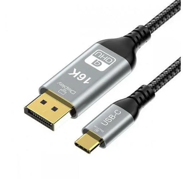 Main image of 16K 8K USB4 USB5.0 Type-C USB-C Source to DisplayPort DP Displays Male HDTV Cable for Laptop Monitor 2.0m UC-018-D16K