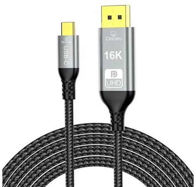 Main image of 16K 8K USB4 USB5.0 Type C USB-C Source to DisplayPort DP Displays Male HDTV Cable for Laptop Monitor 2.0m