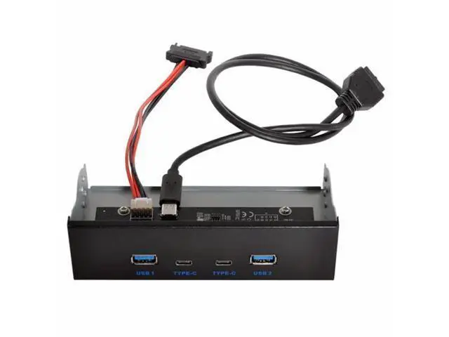Alt view image 4 of 6 - USB-C USB 3.0 HUB 4 Ports Front Panel to Motherboard 20Pin Connector Cable for 5.25" CD-ROM Bay U3-081-CF