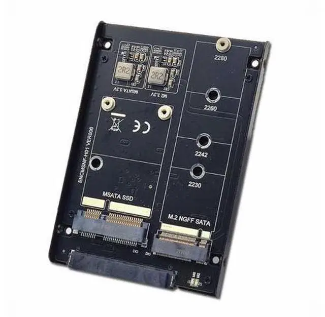 Main image of Dual MSATA NGFF B+M SSD Card JBOD Raid0 Span Bridge to 2.5inch SATA Combo HDD Disk Drive Enclosure SA-060