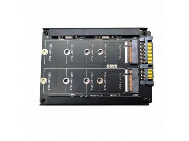 Alt view image 3 of 7 - Dual NGFF B+M Key M.2 SSD Card JBOD Raid0 Span Bridge to 2.5inch SATA Combo HDD Disk Drive Enclosure SA-031