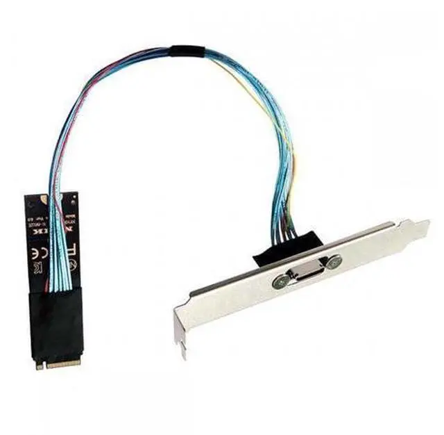 Main image of 2280 NGFF PCI-E4.0 M.2 M-key to Oculink SFF-8612 SFF-8611 Host Cable 30cm with Bracket for NVME U.2 SSD eGPU SF-023-2280CA