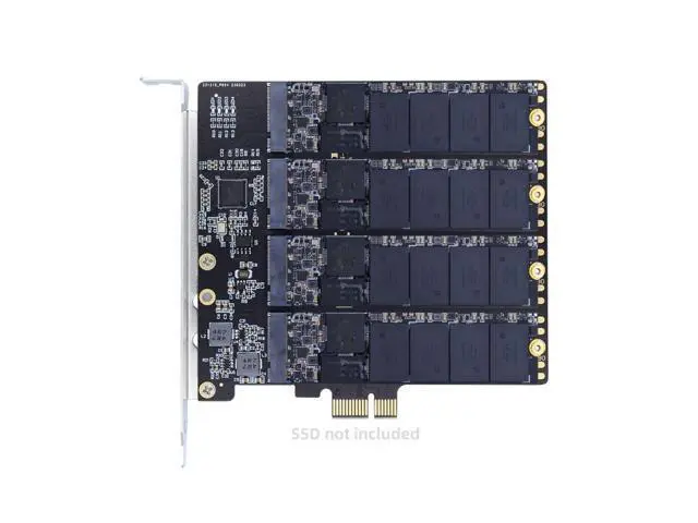 Alt view image 3 of 7 - Four SATA NGFF Key B+M SSD to PCI-E 1x Mainboard Desktop Adapter Converter SSD Card ASM1064 2280