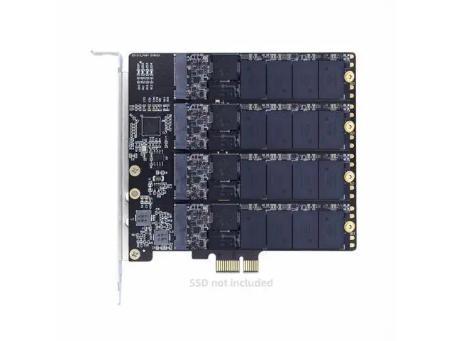 Alt view image 3 of 7 - Four SATA NGFF Key B+M SSD to PCI-E 1x Mainboard Desktop Adapter Converter SSD Card ASM1064 2280 SA-061