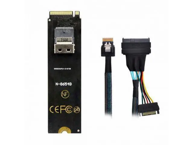 Alt view image 3 of 7 - NGFF M-Key NVME to SFF-8654 Slimline SAS Card Adapter and U.2 U2 SFF-8639 NVME PCIe SSD Cable for Mainboard SSD SF-013+104