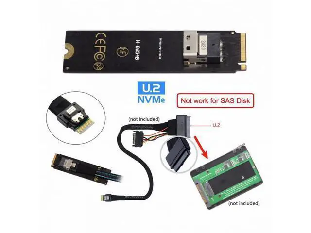 Alt view image 6 of 7 - NGFF M-Key NVME to SFF-8654 Slimline SAS Card Adapter and U.2 U2 SFF-8639 NVME PCIe SSD Cable for Mainboard SSD SF-013+104
