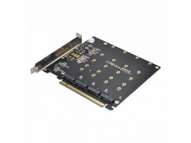 Alt view image 2 of 7 - 4X NVME M.2 AHCI to PCI-E Express 3.0 Gen3 X16 Raid Card with Fan VROC Raid0 Hyper Adapter SA-024-NV003