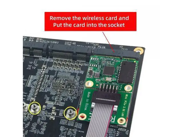 Alt view image 6 of 7 - 2500Mbps 2.5Gbps to Mini PCI-E PCI Express GBE Gigabit 1000Mbps Ethernet Network LAN Cable Adapter for Desktop Motherboard UT-028-MN