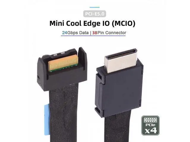 Alt view image 7 of 7 - PCI-E 5.0 Mini Cool Edge IO MCIO PCI-E 4i 38Pin Male to SFF-8611 Oculink 4X Extender Cable 50cm SF-077