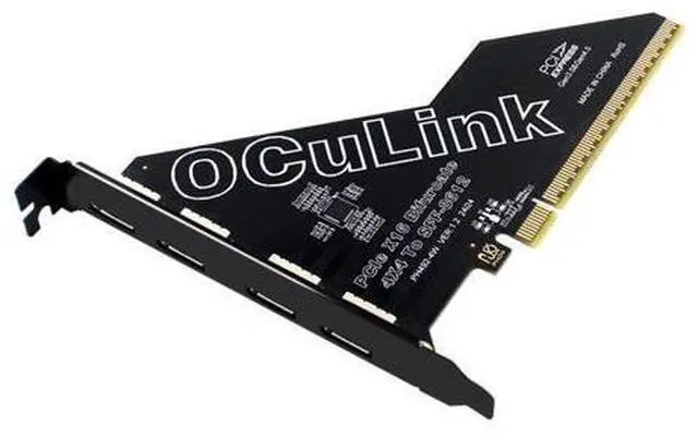 Main image of PCI-Express 4.0 PCIE 16x Detachable to Four Oculink SFF-8612 SFF-8611 External VROC Raid0 Adapter for U.2 SSD eGPU External Graphics Card Dock