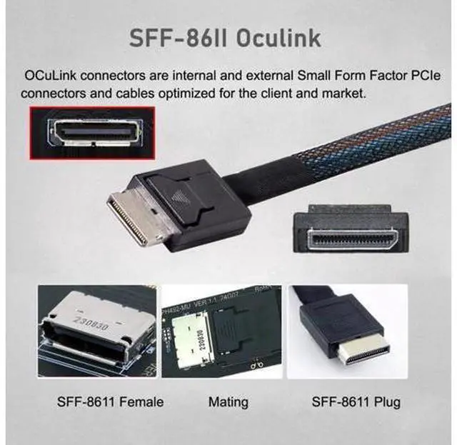 Alt view image 5 of 7 - PCI-Express 4.0 PCIE 16x Detachable to Four Oculink SFF-8612 SFF-8611 External VROC Raid0 Adapter for U.2 SSD eGPU External Graphics Card Dock