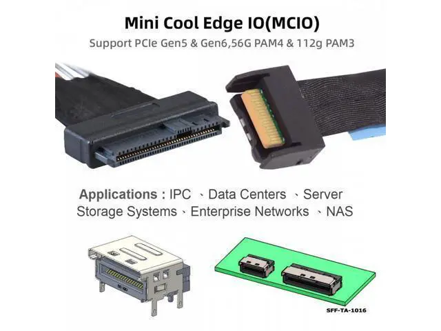 Alt view image 7 of 7 - MCIO 4x Mini Cool Edge IO to U.2 SFF-8639 NVME PCIe PCI-Express Cable for Mainboard SSD SF-081