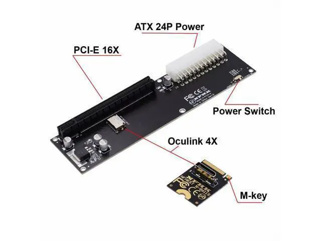 Alt view image 4 of 7 - PCI-E 3.0 M.2 M-key to Oculink SFF-8612 SFF-8611 Host Adapter for GPD WIN Max2 External Graphics Card & SSD SF-014-BK+SF-061