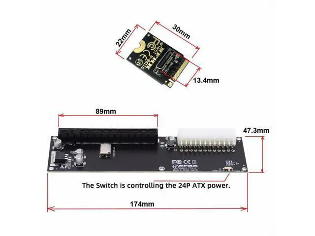 Alt view image 5 of 7 - PCI-E 3.0 M.2 M-key to Oculink SFF-8612 SFF-8611 Host Adapter for GPD WIN Max2 External Graphics Card & SSD SF-014-BK+SF-061
