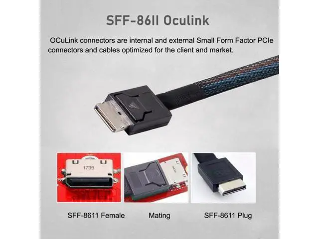 Alt view image 7 of 7 - PCI-E 3.0 M.2 M-key to Oculink SFF-8612 SFF-8611 Host Adapter for GPD WIN Max2 External Graphics Card & SSD SF-014-BK+SF-061