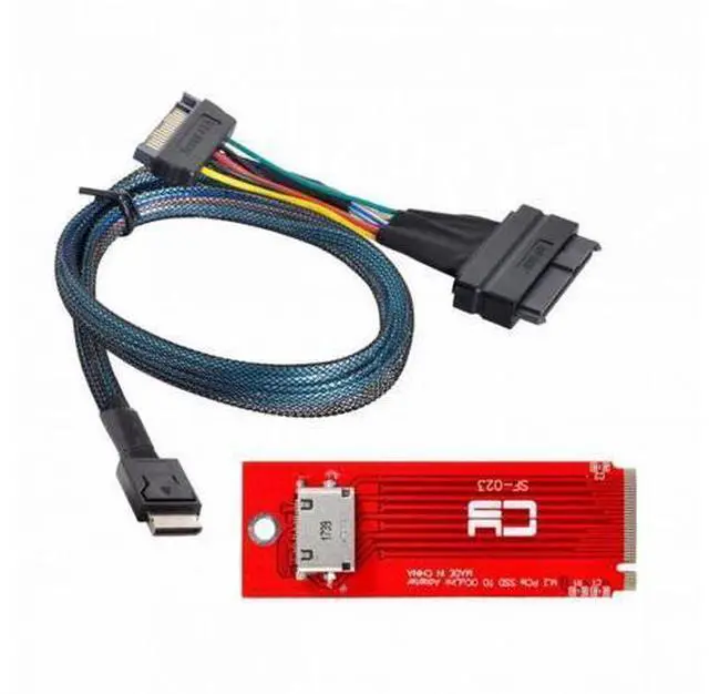 Alt view image 2 of 7 - U.2 SFF-8639 Cable PCI-E 3.0 M.2 M-key to Oculink SFF-8612 SFF-8611 Host Adapter for PCIe Nvme SSD 2260 SF-017+023
