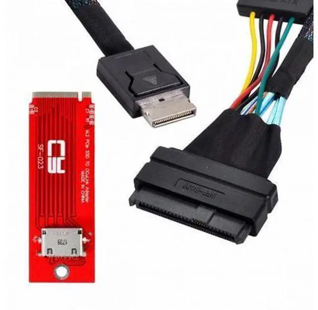 Alt view image 3 of 7 - U.2 SFF-8639 Cable PCI-E 3.0 M.2 M-key to Oculink SFF-8612 SFF-8611 Host Adapter for PCIe Nvme SSD 2260 SF-017+023