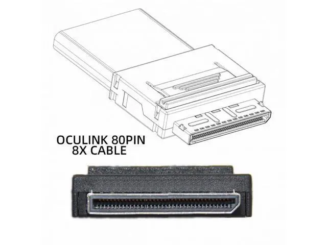 Alt view image 5 of 7 - OCuLink PCIe PCI-Express SFF-8611 8x 8-Lane to Dual SFF-8654 Slimline 4x SSD Data Active Cable 50cm SF-052