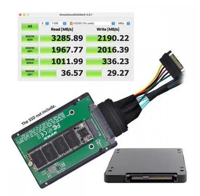 Alt view image 7 of 7 - U.2 U2 SFF-8639 NVME PCIe SSD Cable for Mainboard SSD 750 p3600 p3700 M.2 SFF-8643 Mini SAS HD SF-093