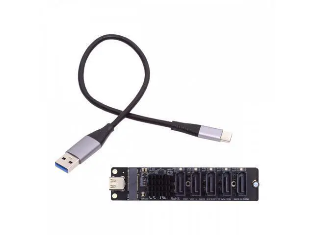 Alt view image 2 of 7 - 10Gbps USB-C Type-C to NGFF Key B+M SATA 6Gbps 5 Ports Adapter Converter PM Port Multiplier Selector JMB575 JMS580 SA-035-TC