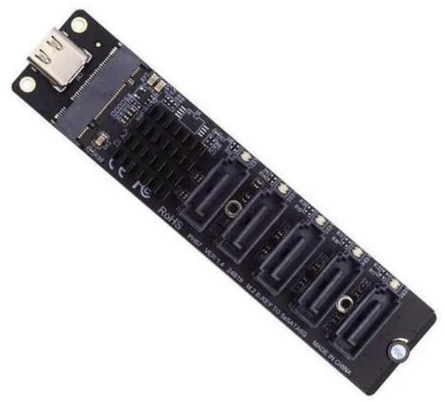 Main image of 10Gbps USB-C Type-C to NGFF Key B+M SATA 6Gbps 5 Ports Adapter Converter PM Port Multiplier Selector JMB575 JMS580