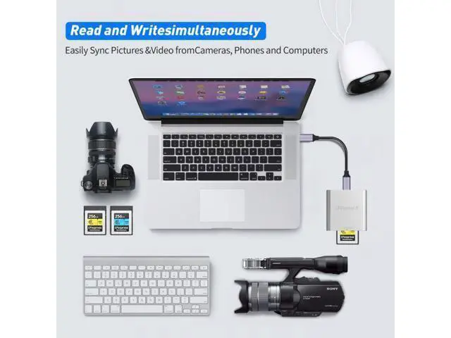 Alt view image 3 of 7 - USB3.1 Type-C USB3.0 Type-A to CF Express Extension Card Reader CFE Type-B Support R5 Z6 Z7 CFB Memory Card