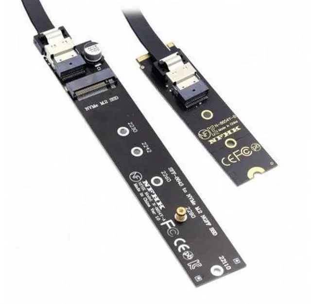 Main image of NGFF M-Key NVME Male to Female Extension Cable 40cm with SFF-8654 Connector for Mainboard SSD 2280/22110 SA-040+SF-100